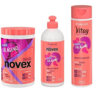 Novex Kit Infusion Colageno Shampoo, Tratamiento 1k y Crema De Peinar