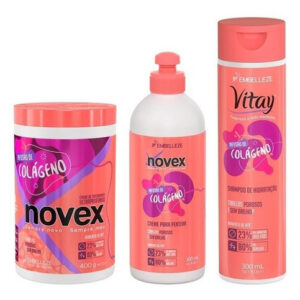Novex Kit Infusion Colageno Shampoo, Tratamiento 400gr y Crema De Peinar
