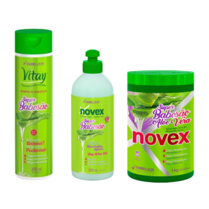 Novex Super Babosa Kit Shampoo 300ml, Gelatina 300ml y Tratamiento1k