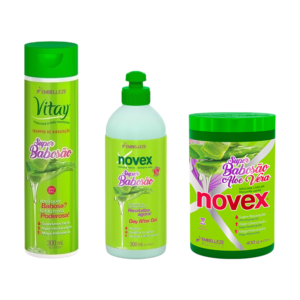 Novex Super Babosa Kit Shampoo 300ml, Gelatina 300ml y Tratamiento 400gr